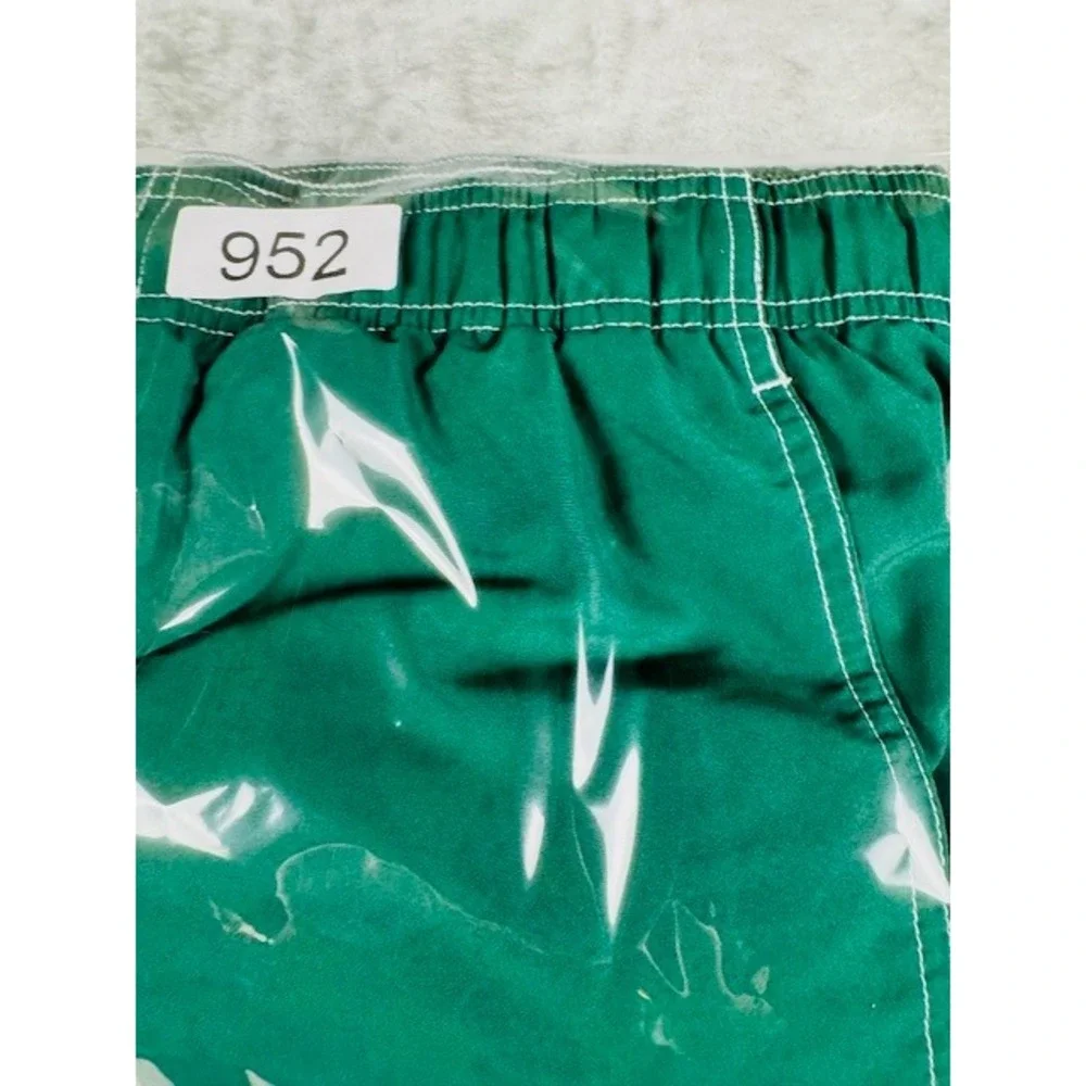Nike Swim Trunks Mens M Green‎ Board Shorts Mesh Lined Contrast Stitching Sporty